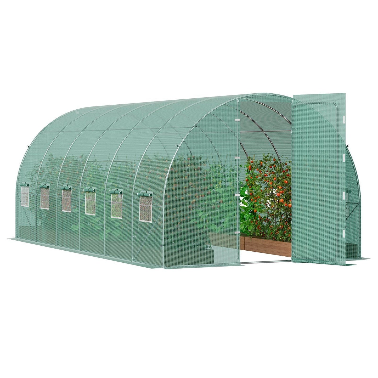 Walk In Tunnel Greenhouse with Galvanized Frame and PE Cover