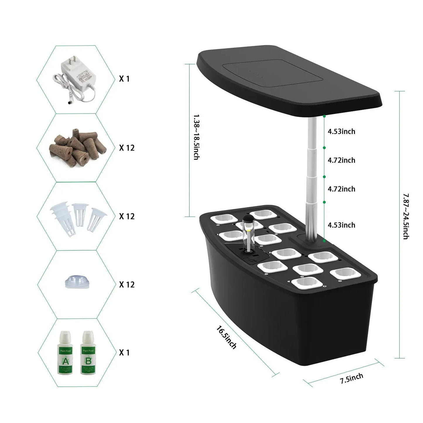Smart Plant Grow Light Indoor with 12 Holes for Easy Planting