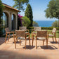 Outdoor Dining Chairs Set of 2 Acacia Wood Wicker