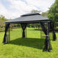 13x10 Outdoor Patio Gazebo Tent with Double Roof and Net