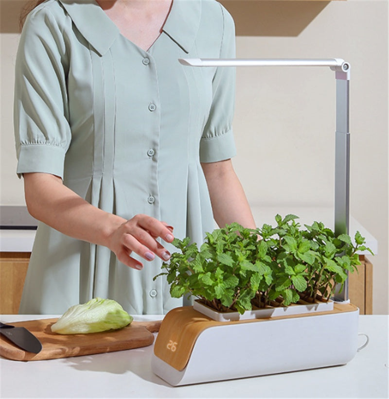 Hydroponic Indoor Herb Garden Kit with Smart LED Grow Lamp