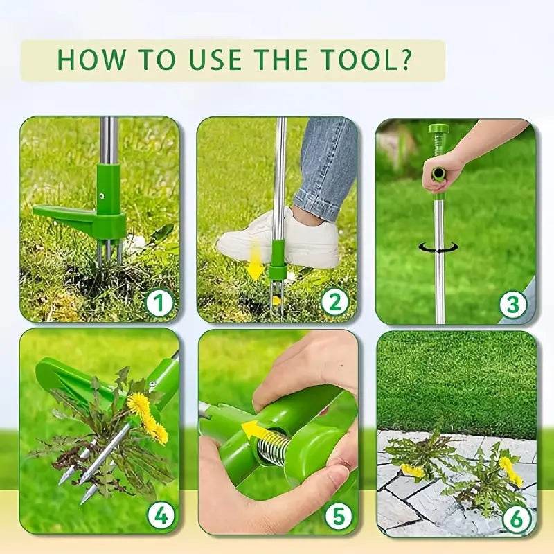 Stand Up Weeder Tool Manual Garden Weed Remover Foot Pedal