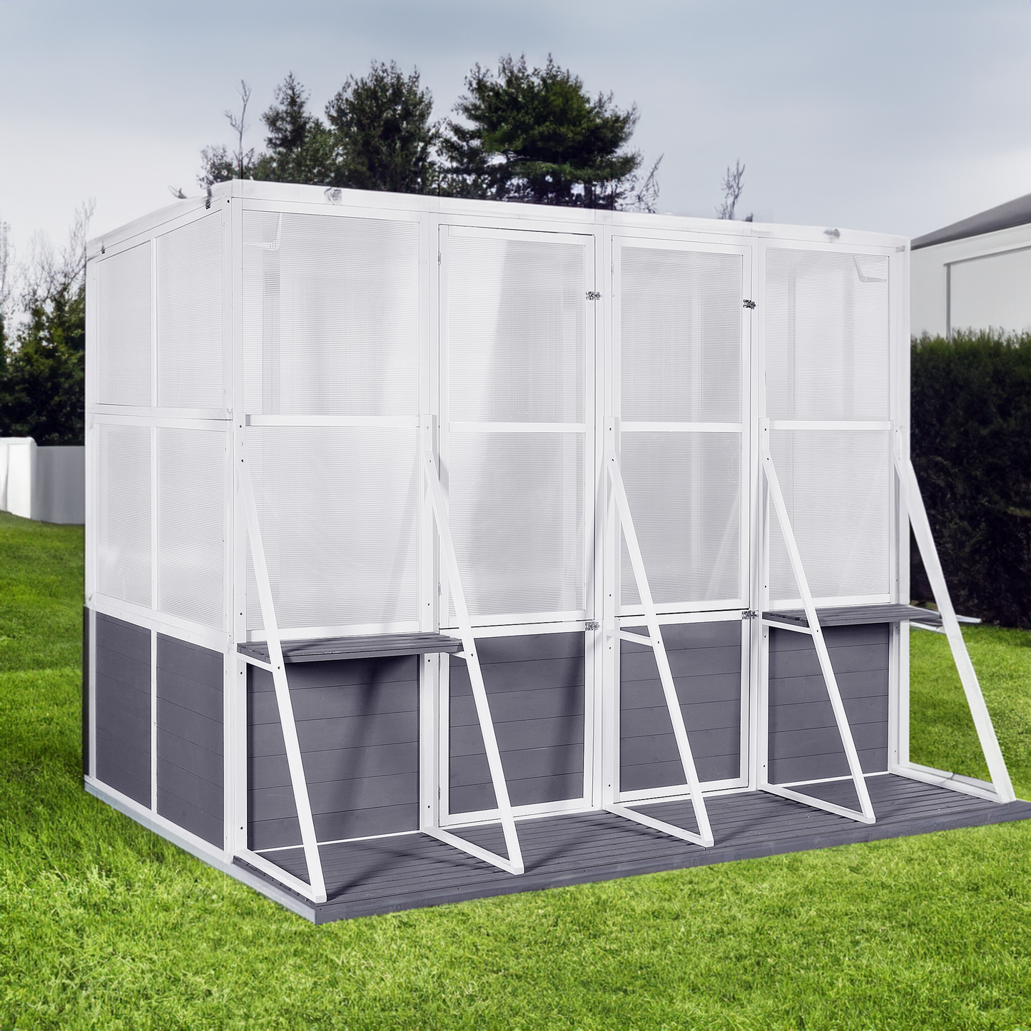 Wooden Lean To Greenhouse Heavy Duty Walk In Outdoor