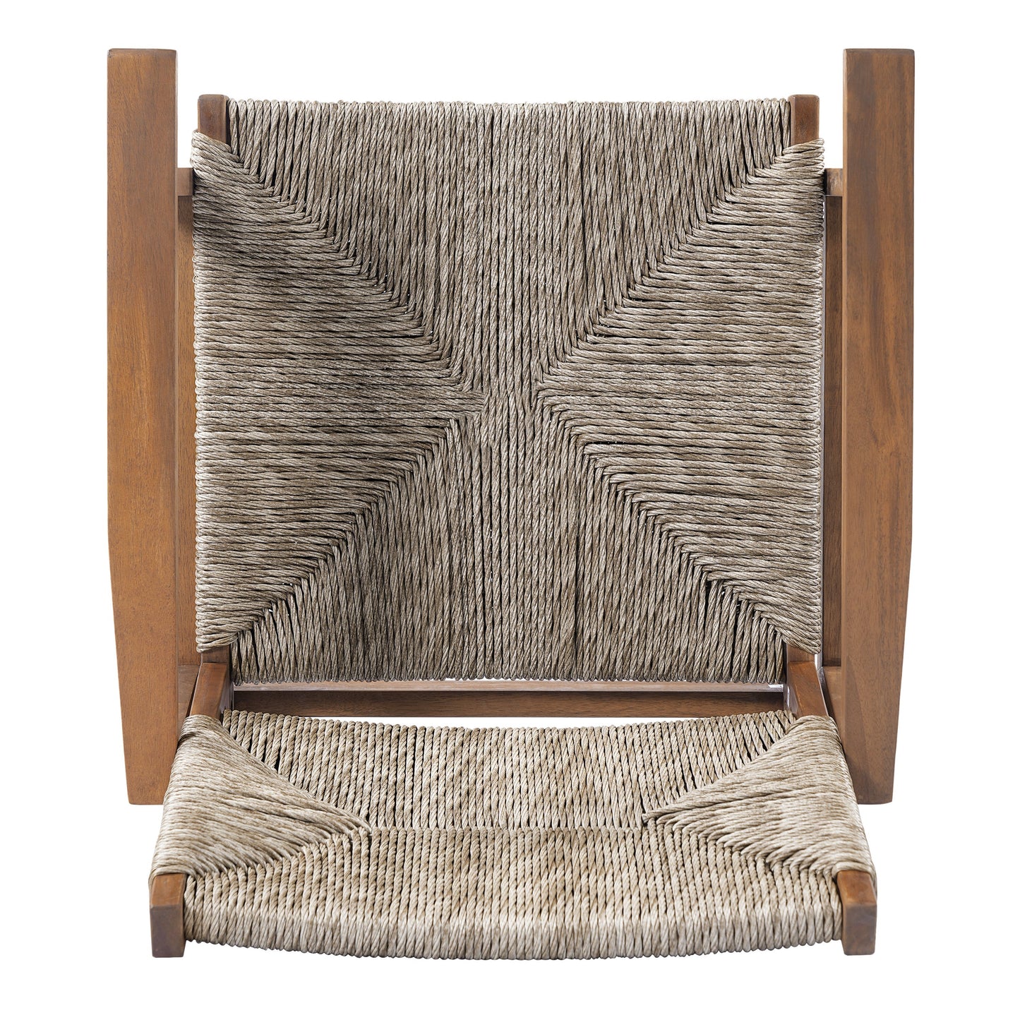 Outdoor Dining Chairs Set of 2 Acacia Wood Wicker