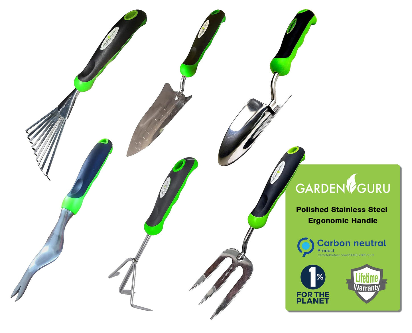Stainless Steel 6-Piece Gardening Tool Set with Essential Hand Tools