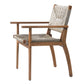 Outdoor Dining Chairs Set of 2 Acacia Wood Wicker