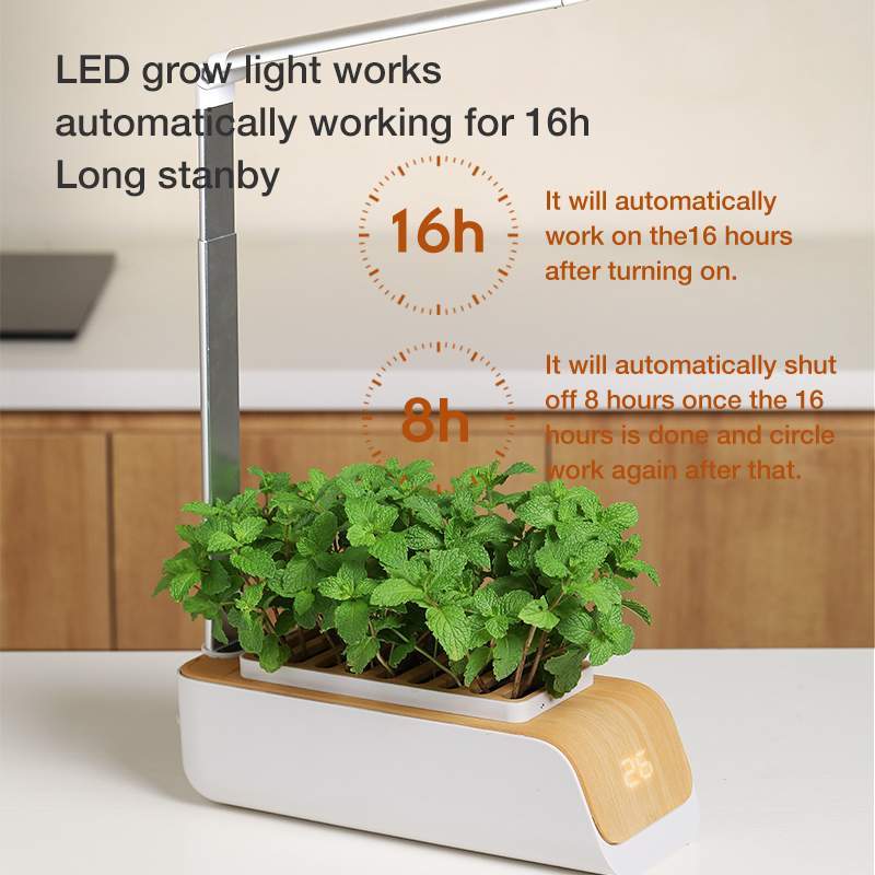 Hydroponic Indoor Herb Garden Kit with Smart LED Grow Lamp