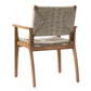 Outdoor Dining Chairs Set of 2 Acacia Wood Wicker