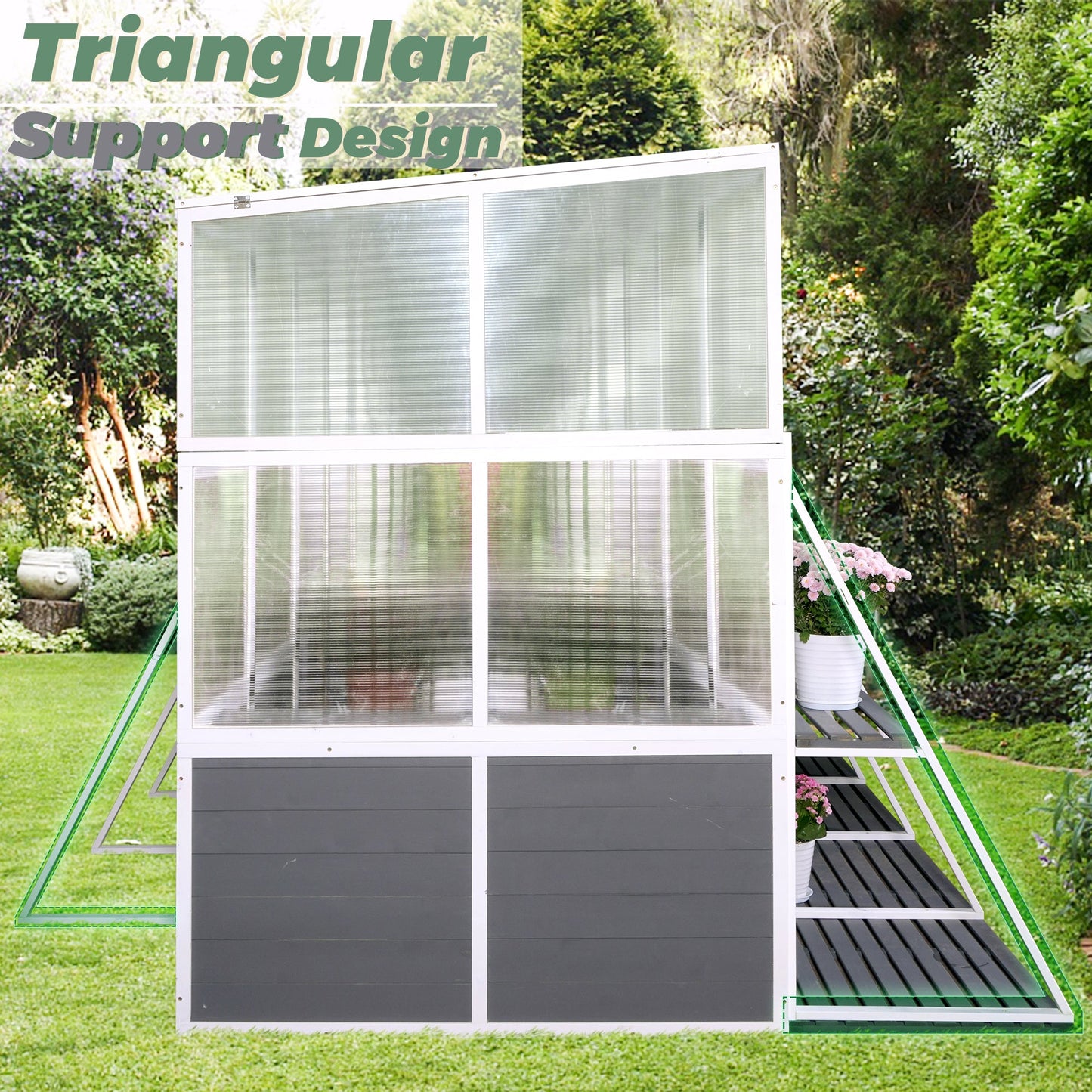 Wooden Lean To Greenhouse Heavy Duty Walk In Outdoor