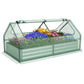 6 x 3 x 3 Feet Galvanized Raised Garden Bed with Greenhouse-Silver