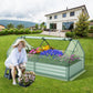6 x 3 x 3 Feet Galvanized Raised Garden Bed with Greenhouse-Silver