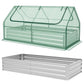 6 x 3 x 3 Feet Galvanized Raised Garden Bed with Greenhouse-Silver