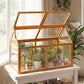 Wood Cold Frame Greenhouse Raised Planter with Adjustable Roof