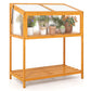 Wood Cold Frame Greenhouse with Openable Roof and Storage Shelf