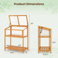Wood Cold Frame Greenhouse with Openable Roof and Storage Shelf