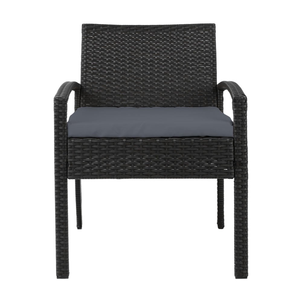 Set of 2 Outdoor Dining Chairs Wicker Chair Patio Garden Furniture
