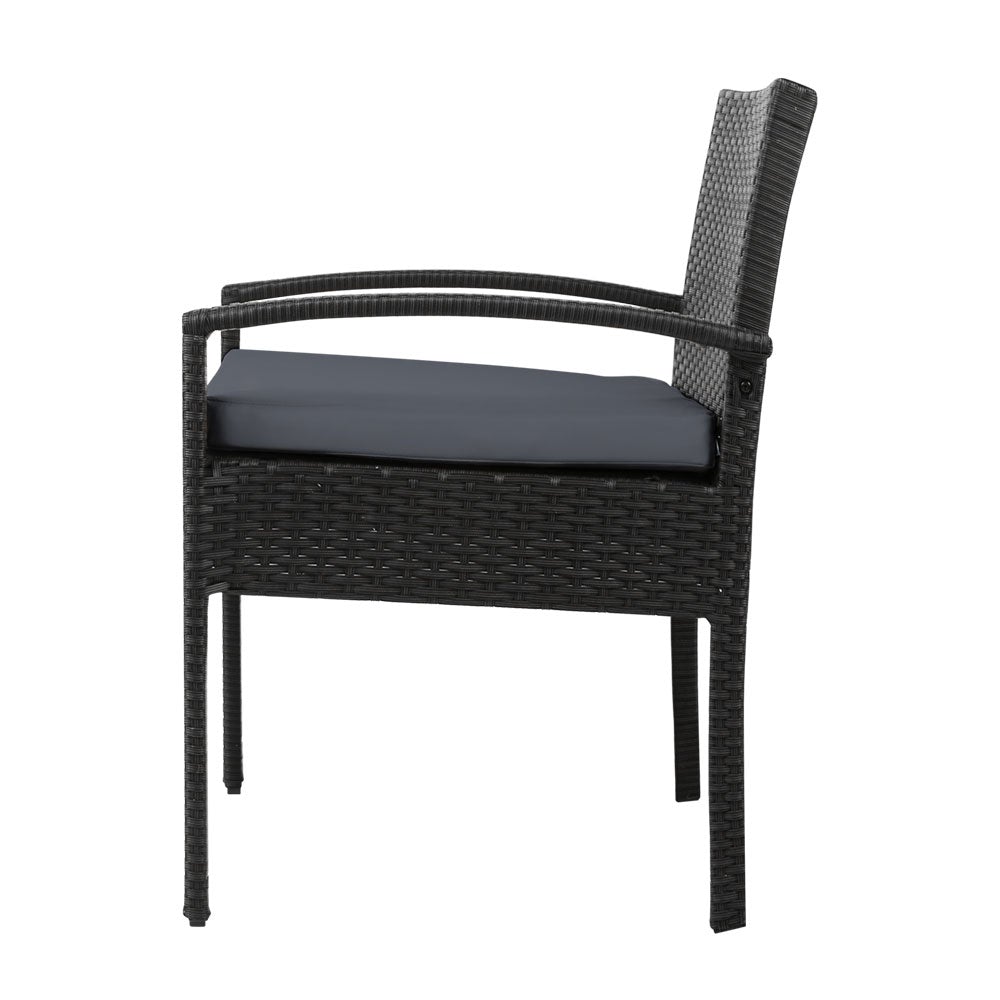 Set of 2 Outdoor Dining Chairs Wicker Chair Patio Garden Furniture