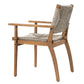 Outdoor Dining Chairs Set of 2 Acacia Wood Wicker