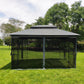 13x10 Outdoor Patio Gazebo Tent with Double Roof and Net