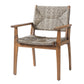 Outdoor Dining Chairs Set of 2 Acacia Wood Wicker