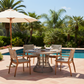Outdoor Dining Chairs Set of 2 Acacia Wood Wicker