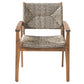 Outdoor Dining Chairs Set of 2 Acacia Wood Wicker