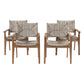 Outdoor Dining Chairs Set of 2 Acacia Wood Wicker