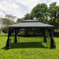 13x10 Outdoor Patio Gazebo Tent with Double Roof and Net