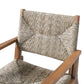 Outdoor Dining Chairs Set of 2 Acacia Wood Wicker