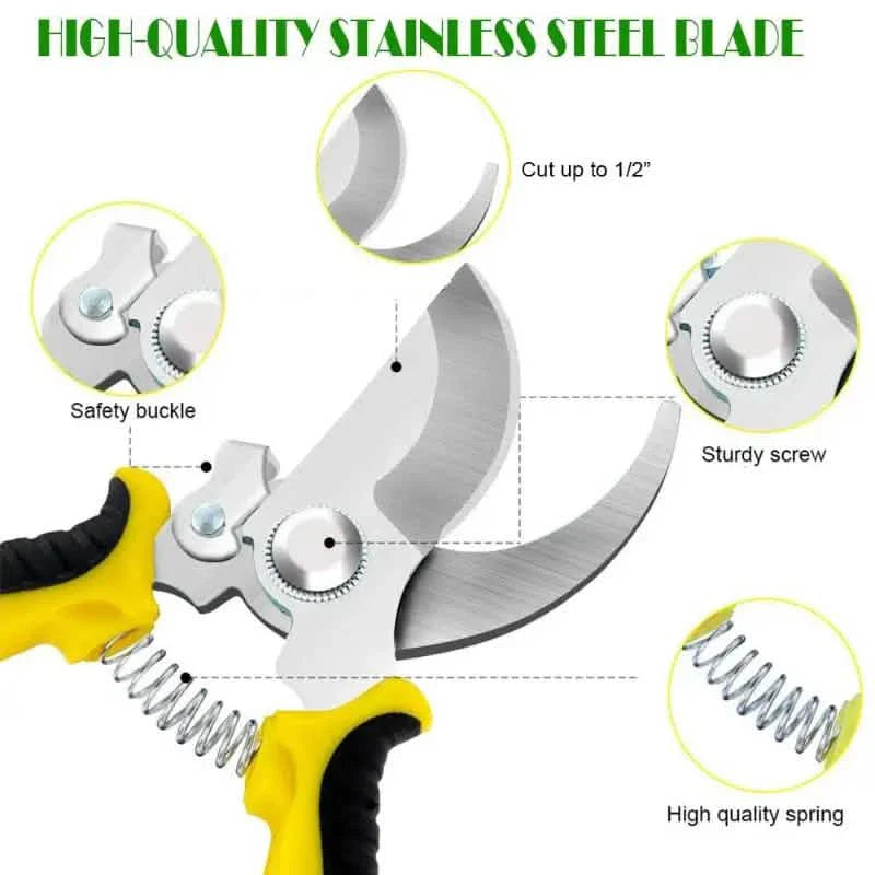 Heavy Duty Pruning Shears with Rust Proof Stainless Steel Blades