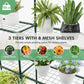 Walk-in Greenhouse with 3 Tiers 8 Shelves PVC Cover Roll-up Zippered Door